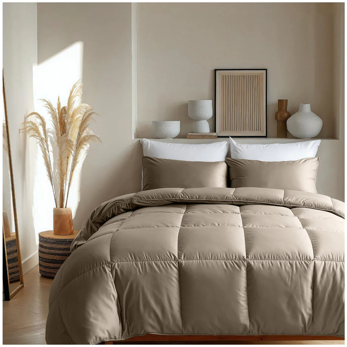 Couette d'été Zelesta Deluxe Uni en coton satin - Brun Noisette