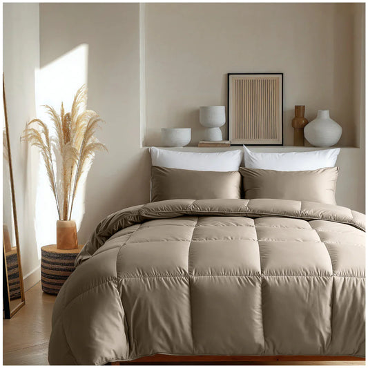 Couette d'été Zelesta Deluxe Uni en coton satin - Brun Noisette