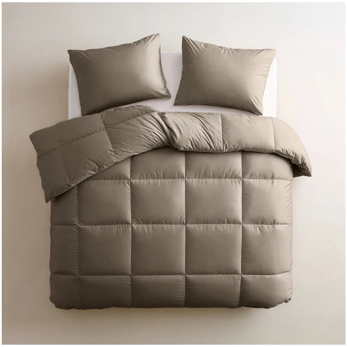 Couette d'été Zelesta Deluxe Uni en coton satin - Brun Noisette