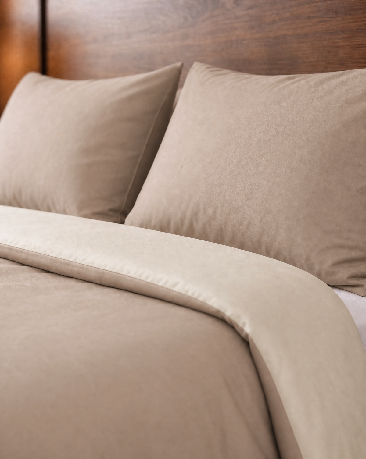 Zelesta Pure Duo Nahtlose Bettdecke aus Baumwolle - Grau & Off White