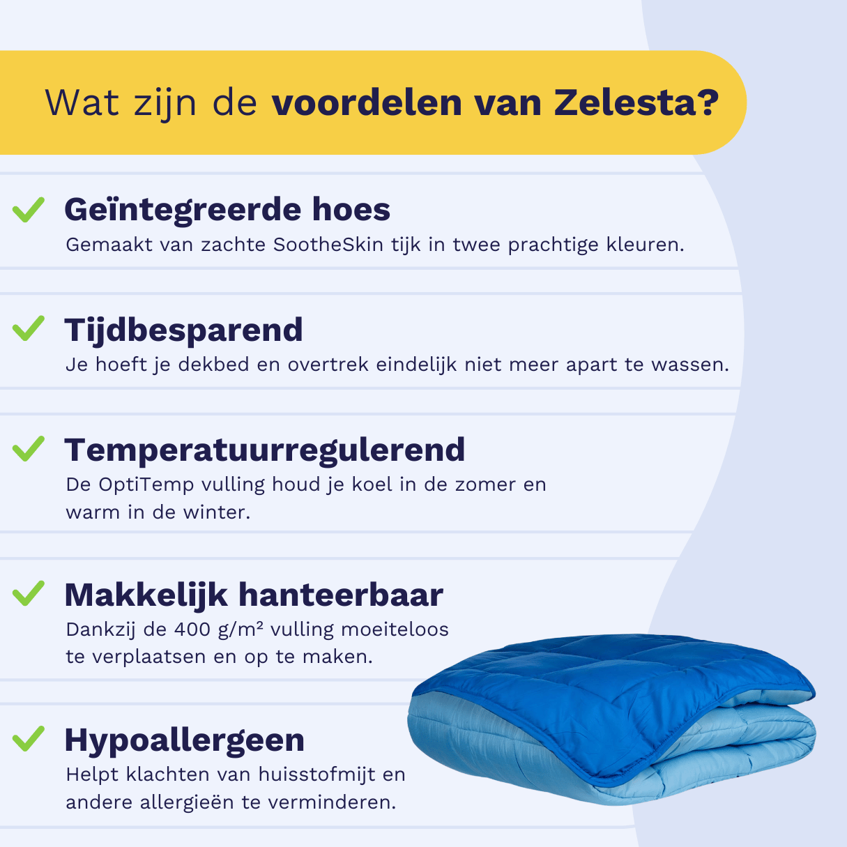 Zelesta Everyday Duo Couette - Bleu & Azur
