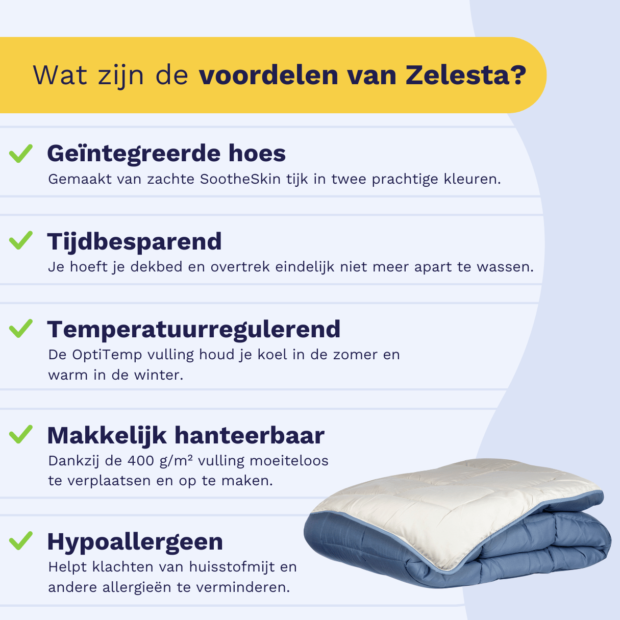 Zelesta Everyday Duo Couette - Bleu & Mastic