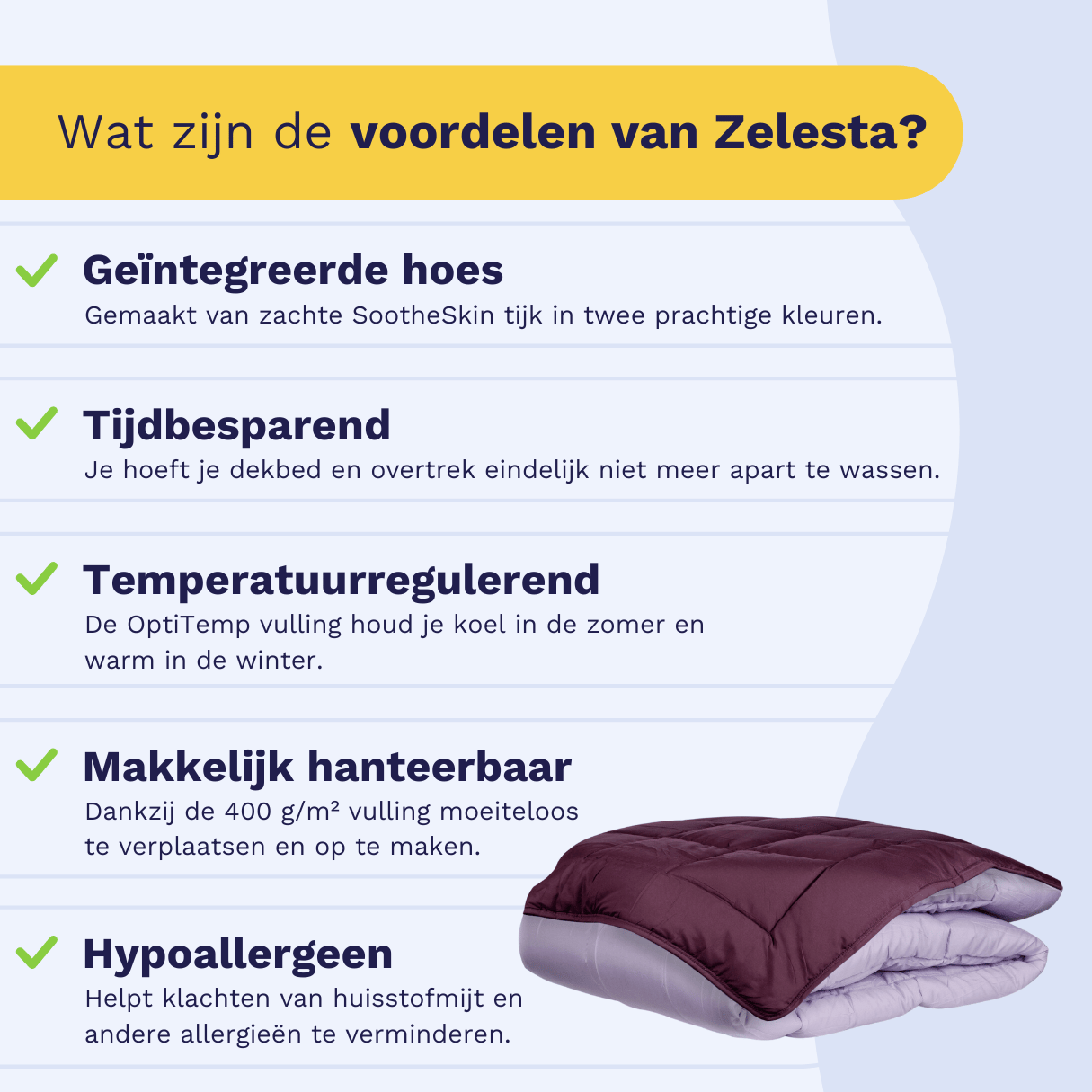 Zelesta Everyday Duo Couette - Violet et Lilas