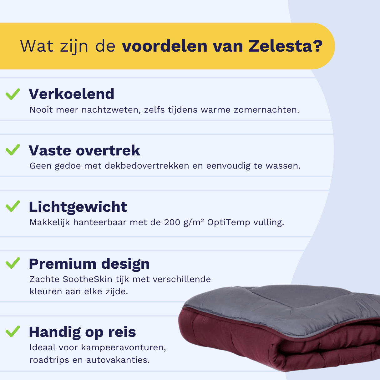 Zelesta Everyday Duo Couette d'été - Violet & Anthracite