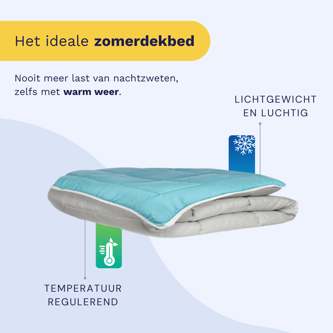 Zelesta Everyday Duo Couette d'été - Gris clair et Vert mer