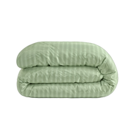 Zelesta Deluxe Hotel Stripe Nahtlose Satin-Baumwolle Bettdecke - Grün