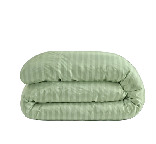 Zelesta Deluxe Hotel Stripe Satin Cotton Couette - Vert