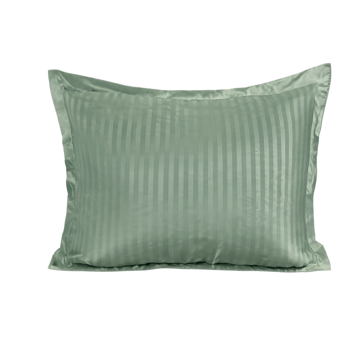 Zelesta Deluxe Hotel Stripe Satin-Baumwolle Kissenbezug-Set, 2 Stück - Grün