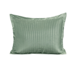 Zelesta Deluxe Hotel Stripe Satin-Baumwolle Kissenbezug-Set, 2 Stück - Grün