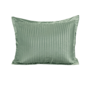 Zelesta Deluxe Hotel Stripe Satin Cotton Taies d'oreiller Lot de 2 - Vert