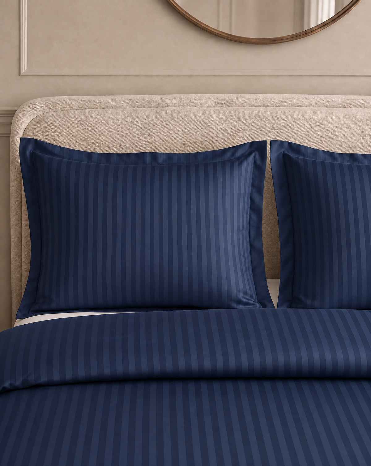 Zelesta Deluxe Hotel Stripe Nahtlose Satin-Baumwolle Bettdecke - Blau
