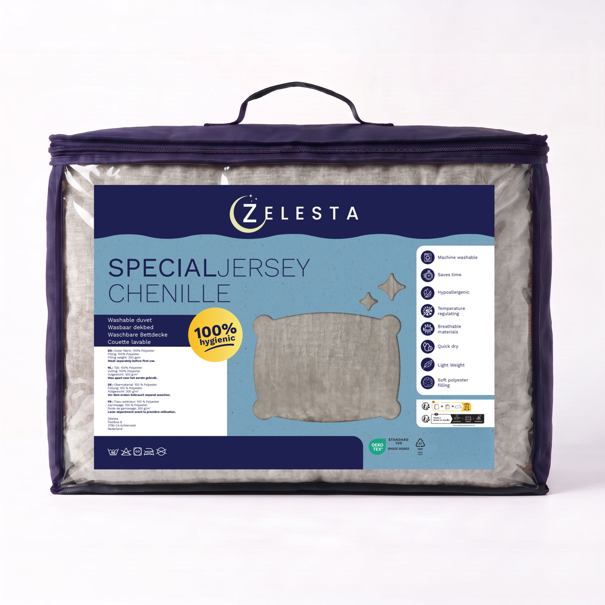 Zelesta Special Jersey Chenille Bettdecke - Metallgrau