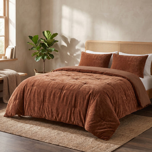 Zelesta Special Jersey Chenille Couette - Brun chaud