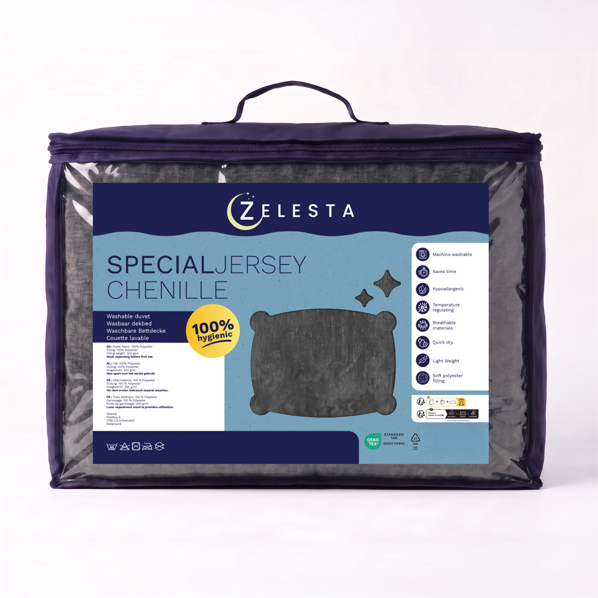 Zelesta Special Jersey Chenille Duvet - Metal Grey