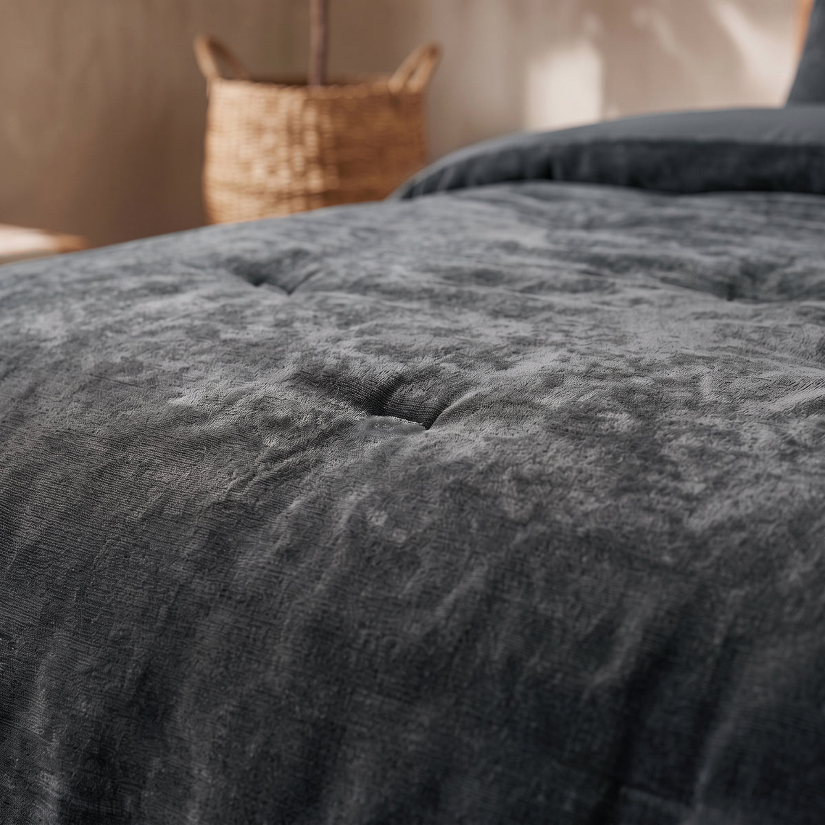Zelesta Special Jersey Chenille Bettdecke - Warmes Grau