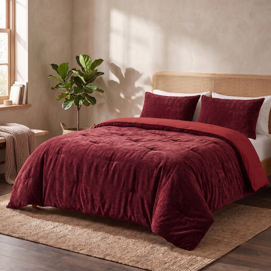 Zelesta Special Jersey Chenille Couette - Rouge baroque