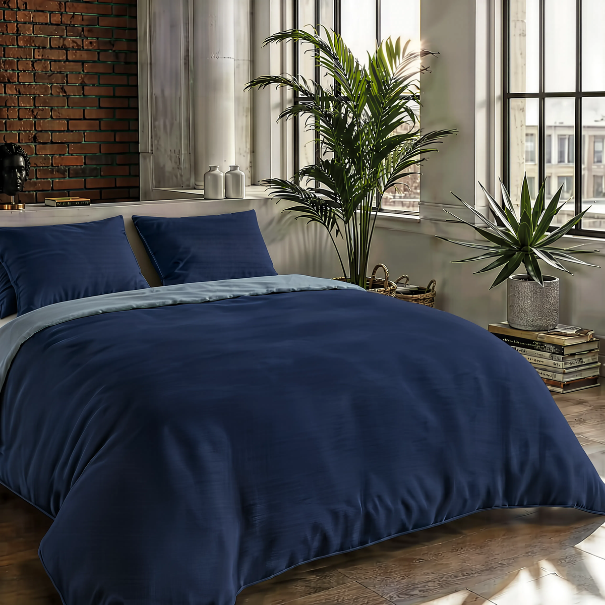 Couette Zelesta Comfort Duo Sans Coutures - Bleu & Bleu Marine