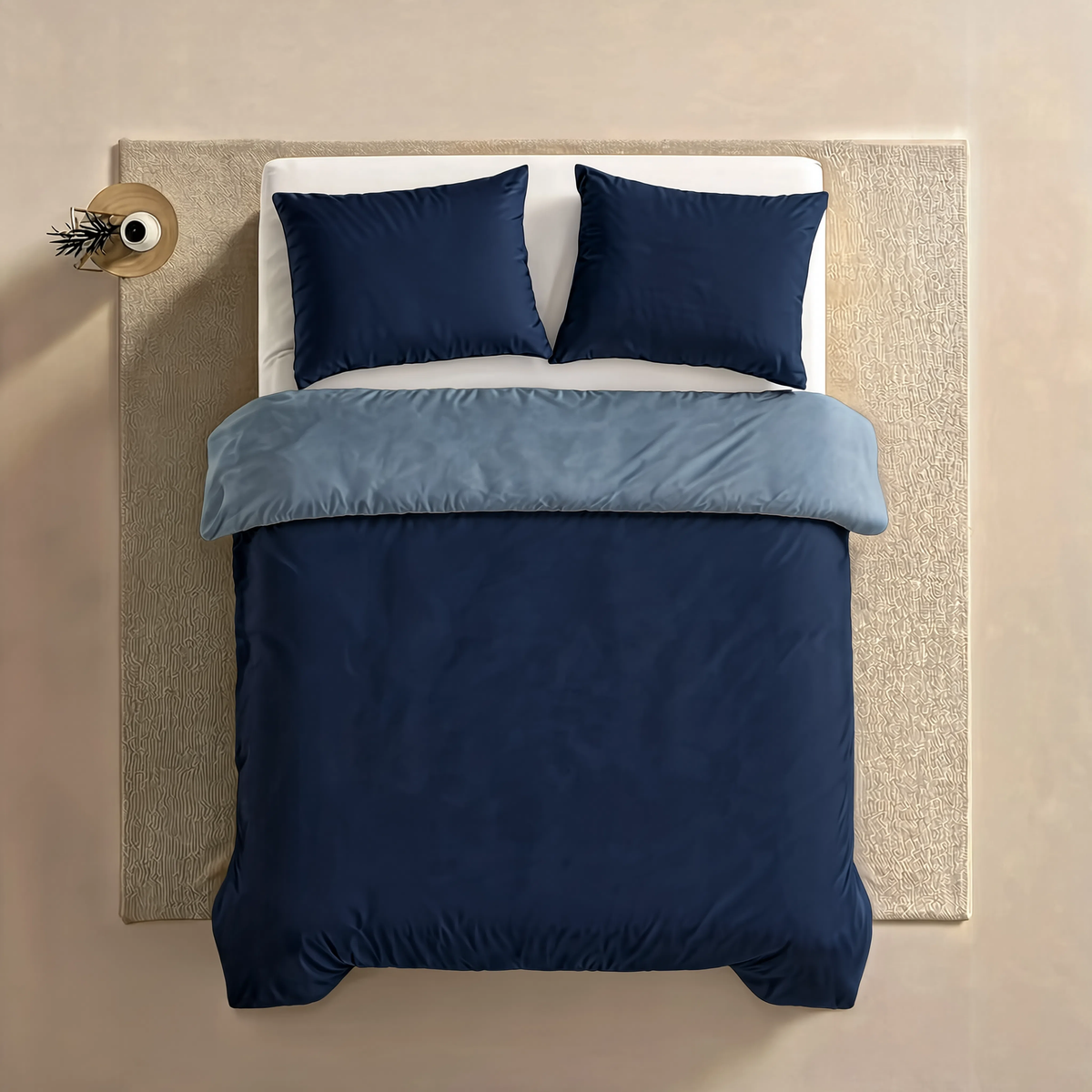 Couette Zelesta Comfort Duo Sans Coutures - Bleu & Bleu Marine