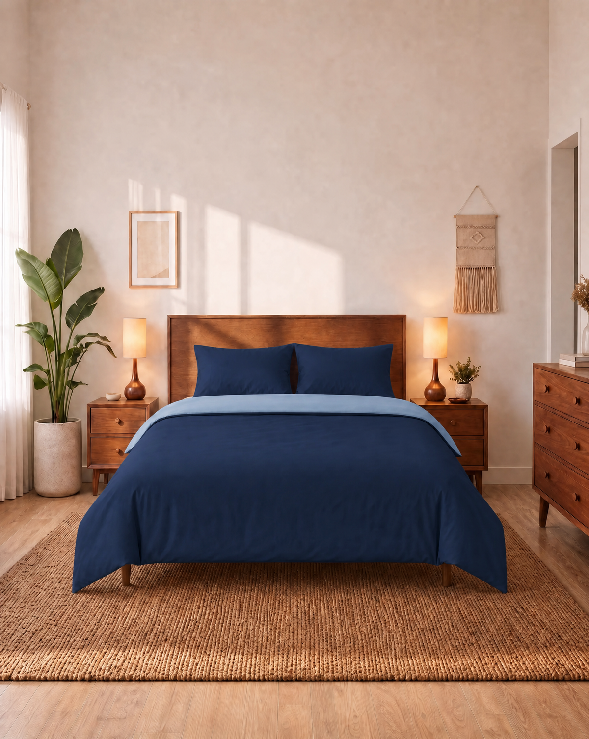 Zelesta Comfort Duo Nahtlose Bettdecke - Blau & Marineblau