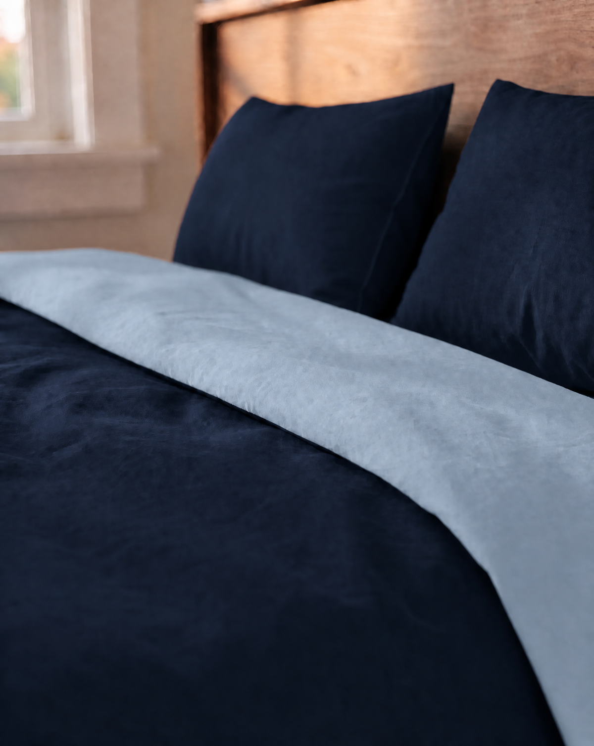 Zelesta Comfort Duo Nahtlose Bettdecke - Blau & Marineblau