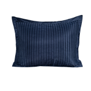 Zelesta Deluxe Hotel Stripe Satin-Baumwolle Kissenbezug-Set, 2 Stück - Blau