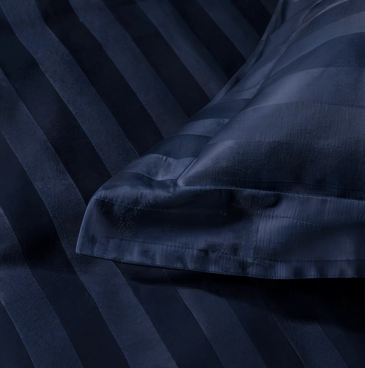 Zelesta Deluxe Hotel Stripe Satin-Baumwolle Bettdecke - Blau