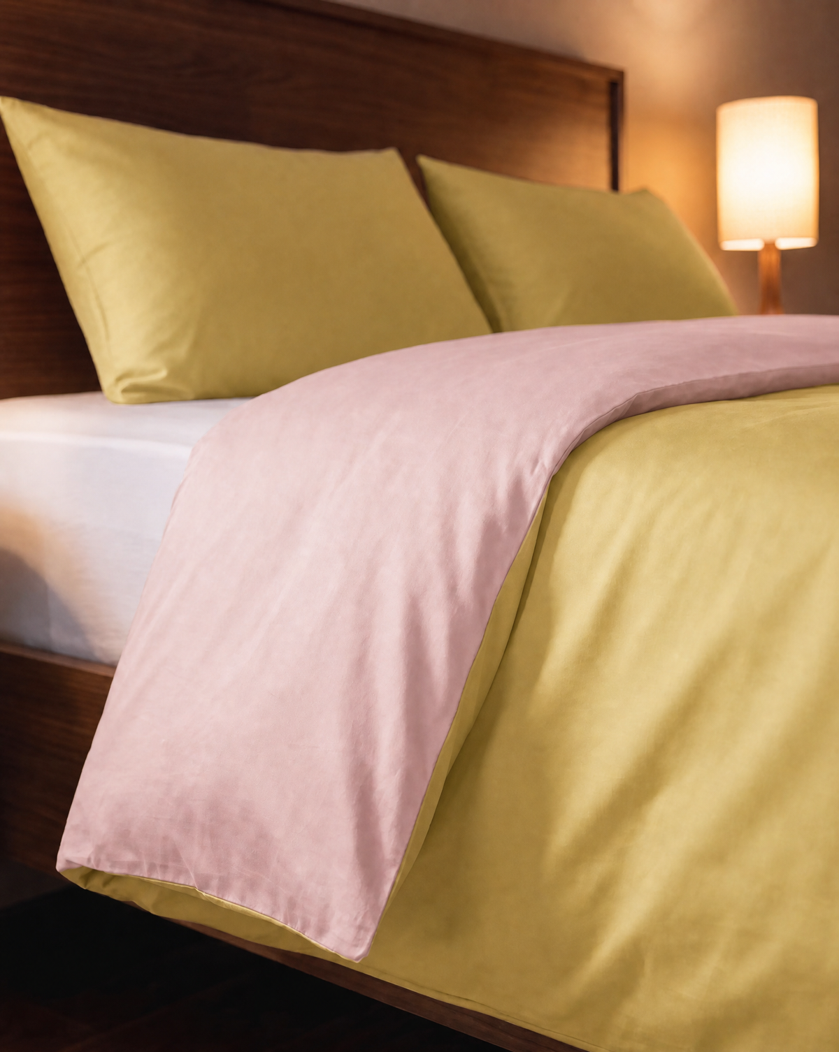 Zelesta Pure Duo Nahtlose Bettdecke aus Baumwolle - Rosa & Gelb