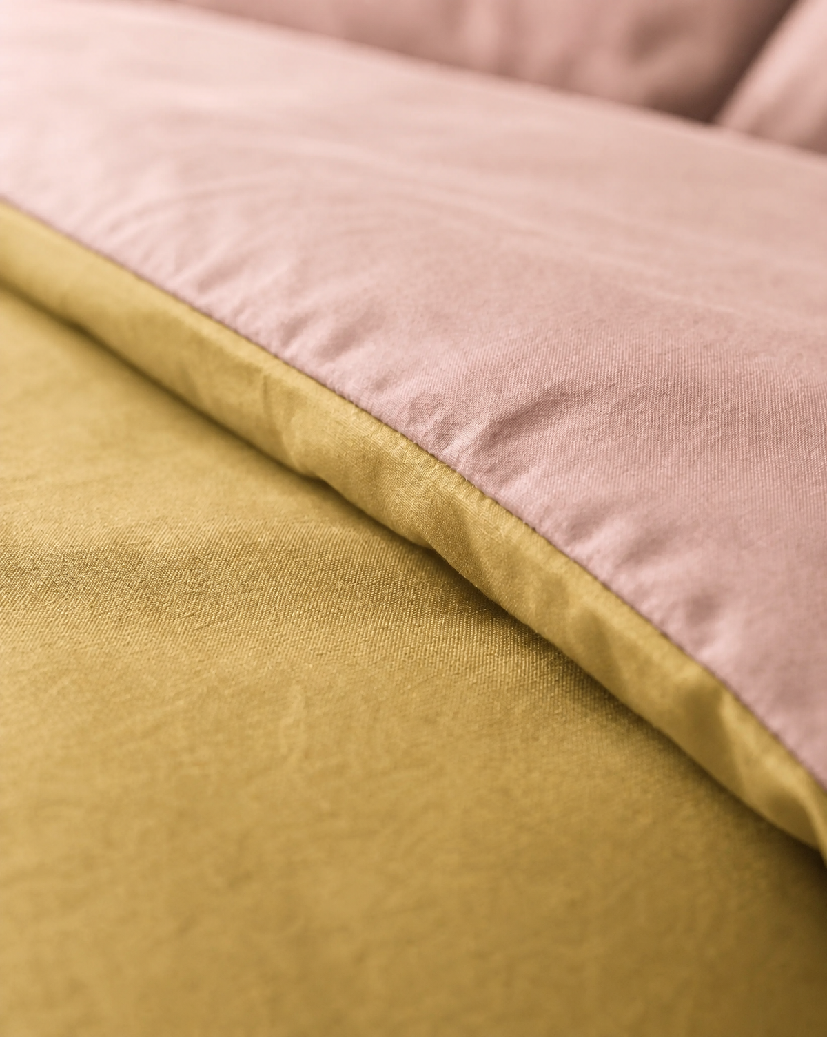 Zelesta Pure Duo Nahtlose Bettdecke aus Baumwolle - Rosa & Gelb