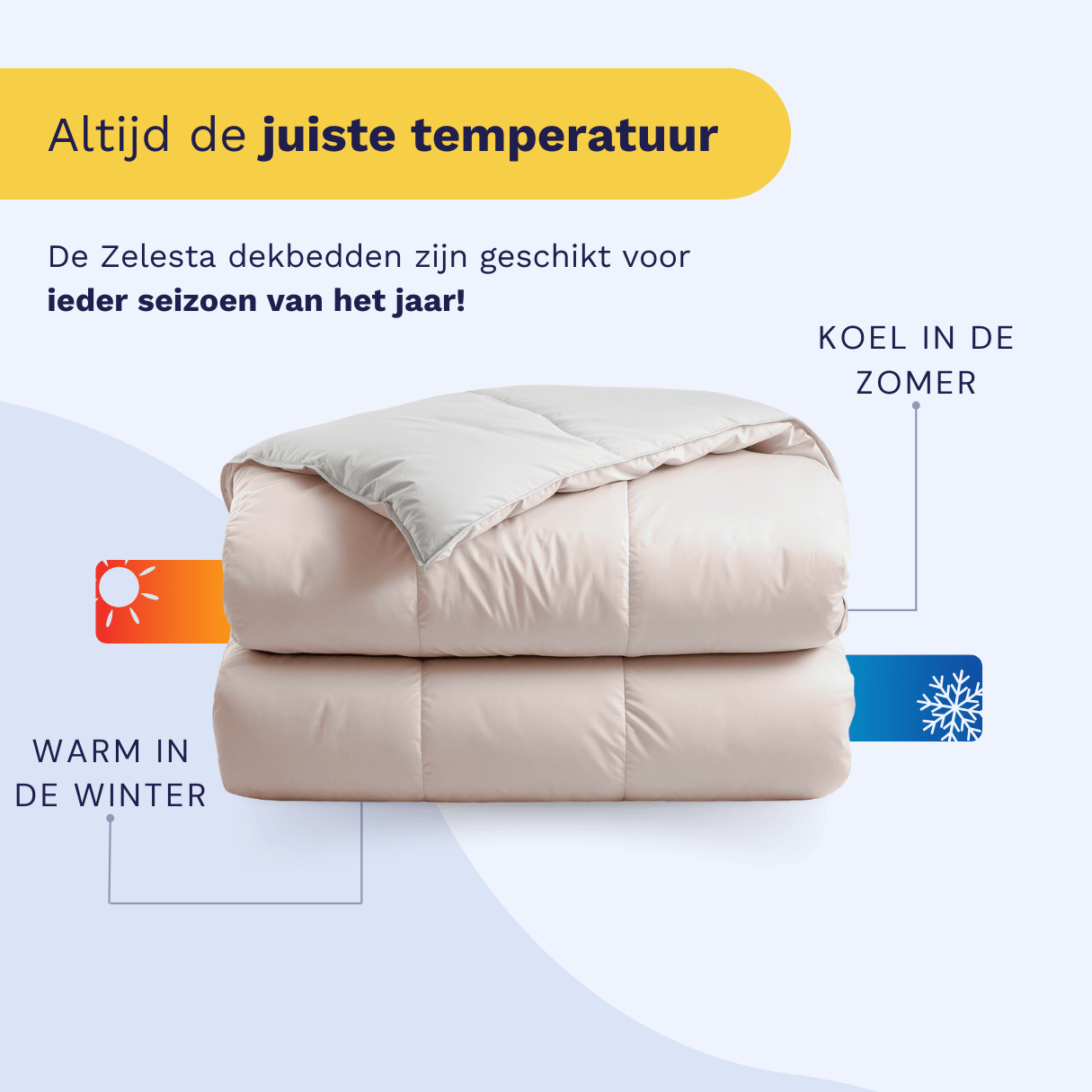 Couette Zelesta Deluxe Duo en coton percale - Soie et crème