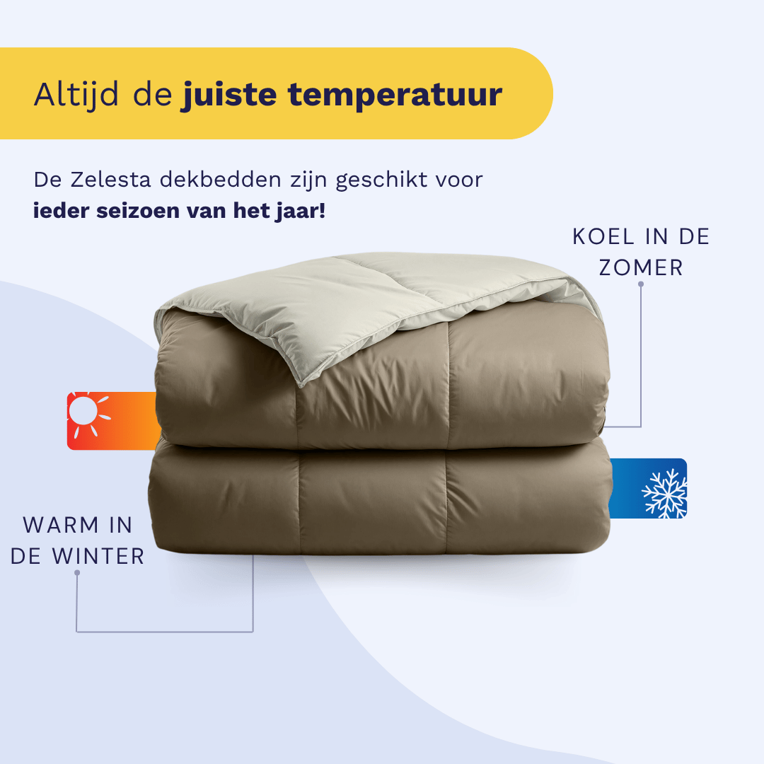 Couette Zelesta Deluxe Duo en coton percale - Taupe et crème