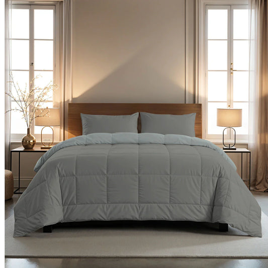 Couette d'été Zelesta Pure Duo Coton - Gris Foncé & Gris Clair