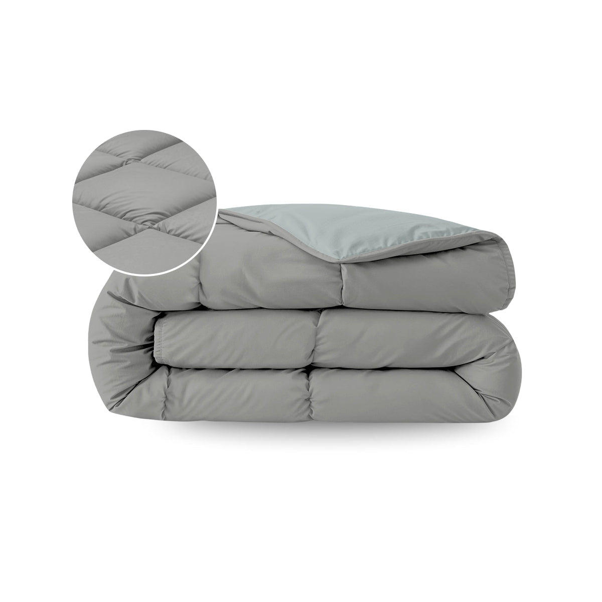 Couette d'été Zelesta Pure Duo Coton - Gris Foncé & Gris Clair