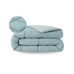 Couette d'été Zelesta Pure Duo Coton - Bleu Gris & Bleu Clair