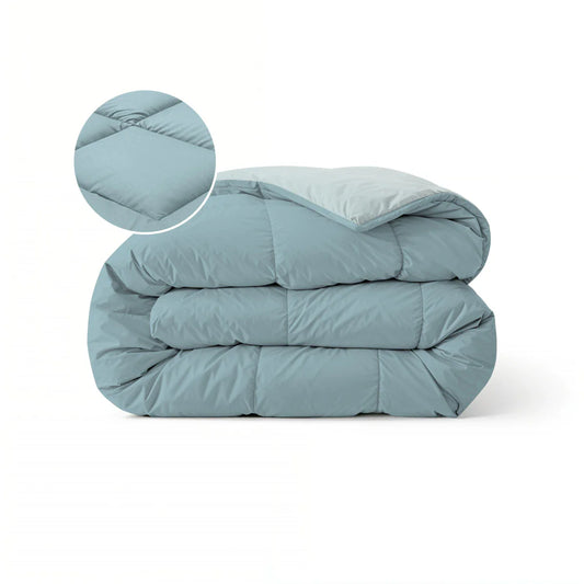 Couette Zelesta Pure Duo Coton - Gris-Bleu & Bleu Clair