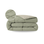 Couette d'été Zelesta Pure Duo Coton - Gris-Vert & Gris-Vert Doux