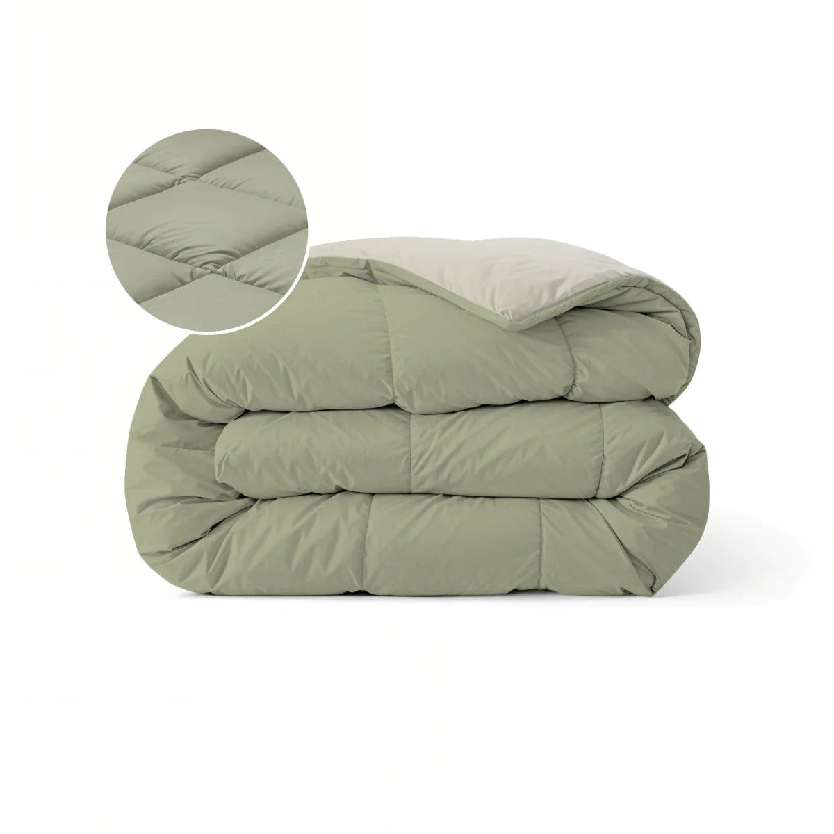 Couette Zelesta Pure Duo Coton - Gris-Vert & Gris-Vert Doux