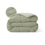 Couette Zelesta Pure Duo Coton - Gris-Vert & Gris-Vert Doux