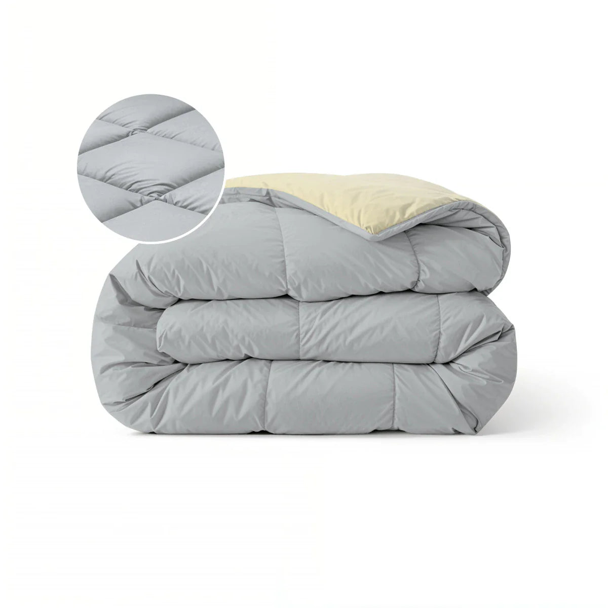 Couette Zelesta Pure Duo Coton - Gris Clair & Jaune Beurre