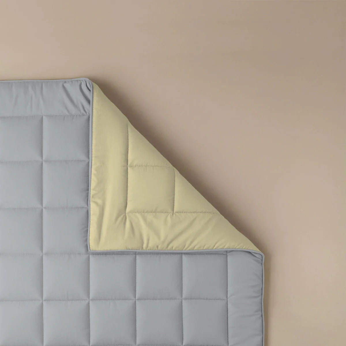 Couette Zelesta Pure Duo Coton - Gris Clair & Jaune Beurre