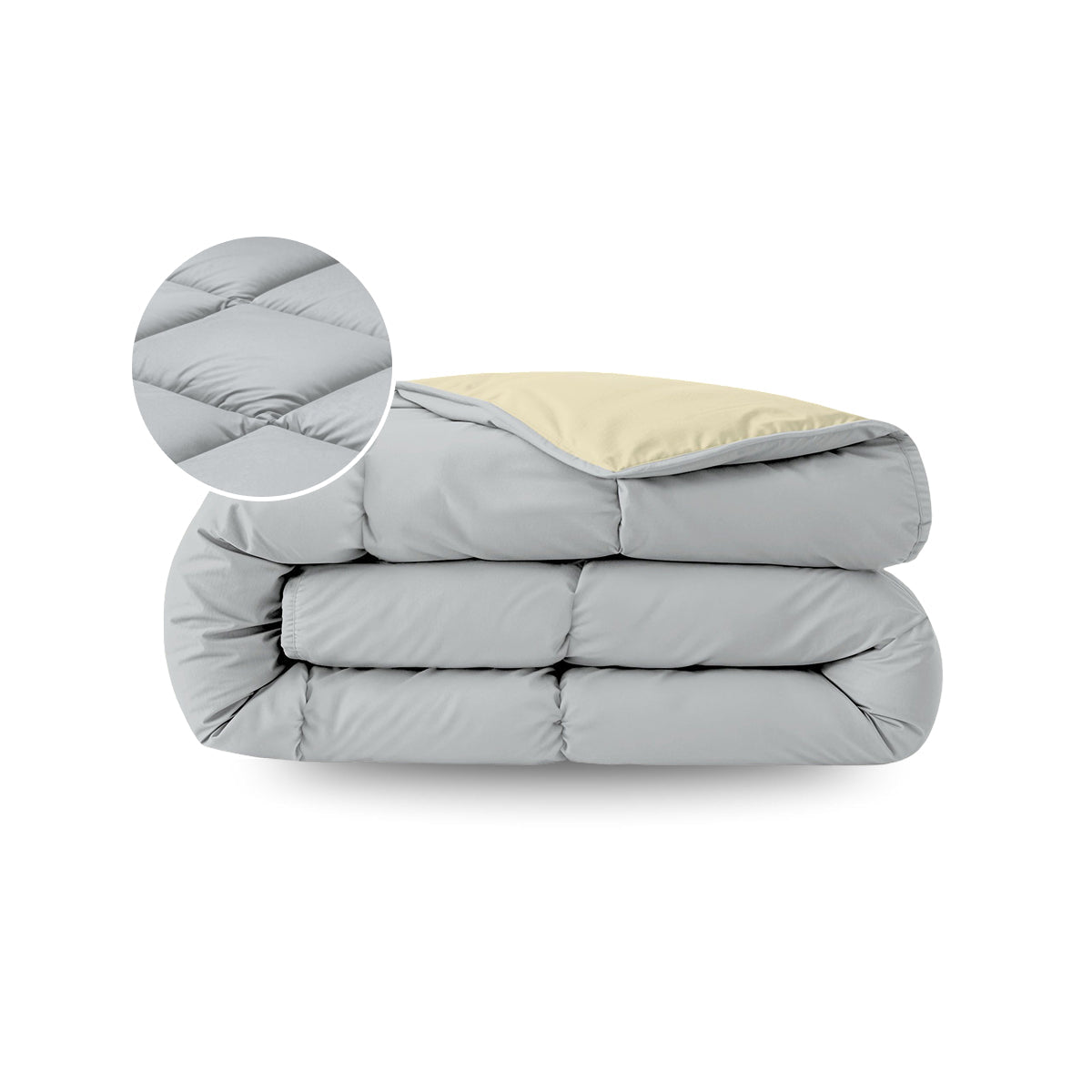Couette d'été Zelesta Pure Duo Coton - Gris clair et Jaune beurre