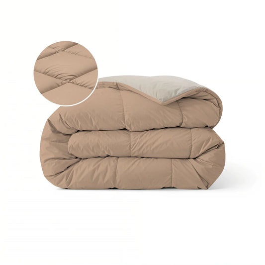 Couette Zelesta Pure Duo Coton - Rose Brun & Brun Béton