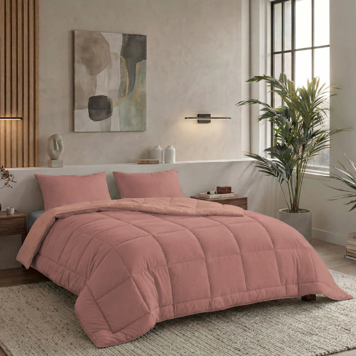 Couette Zelesta Pure Duo Coton - Rose Terracotta & Rose Terre