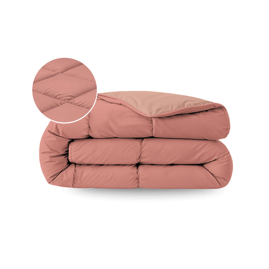 Couette d'été Zelesta Pure Duo Coton - Rose Terracotta & Rose Terre