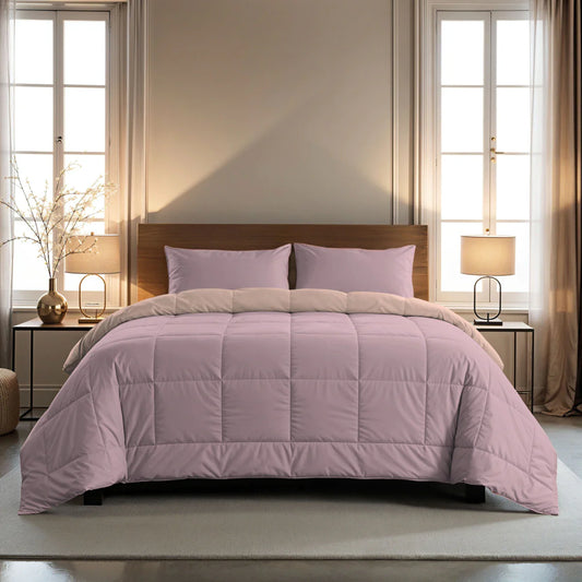 Couette Zelesta Pure Duo Coton - Violet Doux & Rose Doux
