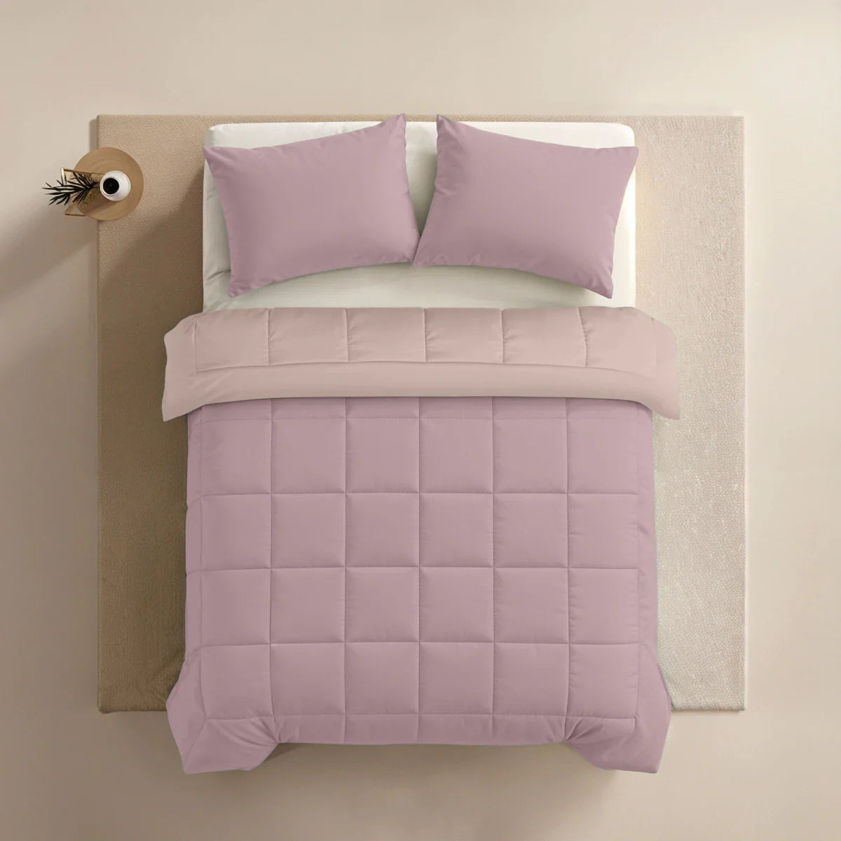 Couette d'été Zelesta Pure Duo Coton - Lilas Doux & Rose Doux