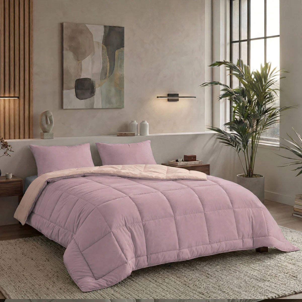 Couette Zelesta Pure Duo Coton - Violet Doux & Rose Doux