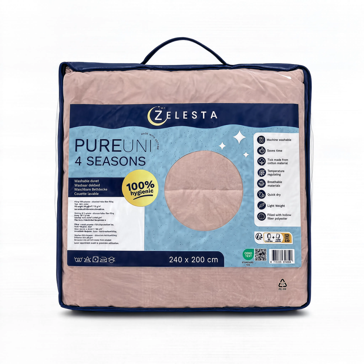 Zelesta Pure Uni 4-Season Cotton Duvet - Pink