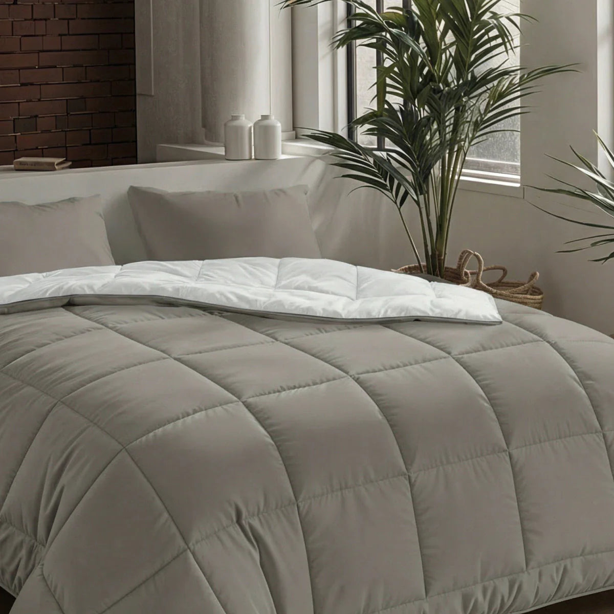 Couette d'été Zelesta Pure Uni Cotton - Gris Anthracite