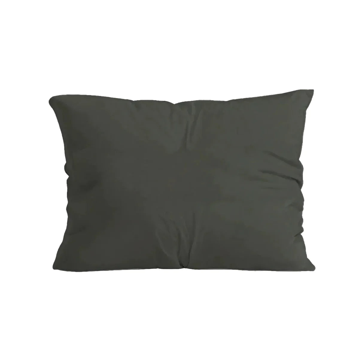 Ensemble de 2 taies d'oreiller Zelesta Pure Uni en coton - Olive Noir