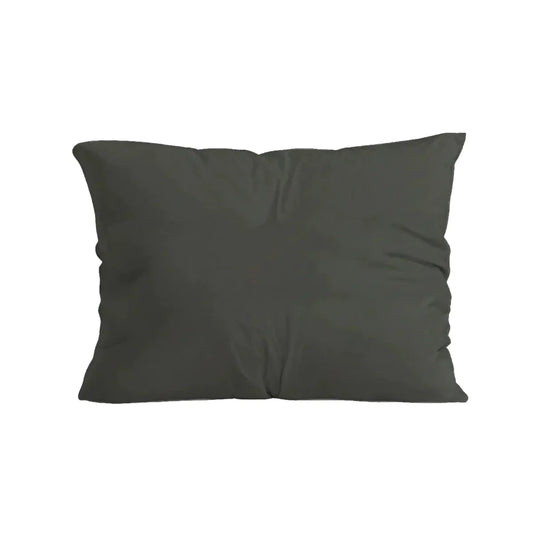 Ensemble de 2 taies d'oreiller Zelesta Pure Uni en coton - Olive Noir